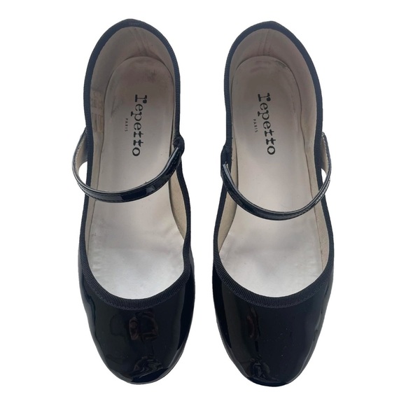 Repetto Black Patent Leather  Mary Janes Low Heels - 38.5 7.5 - Picture 6 of 8